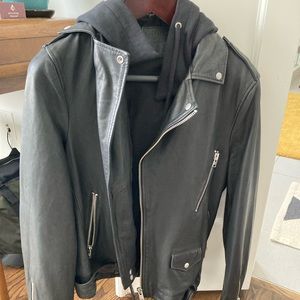 All Saints Mens leather coat excellent condition